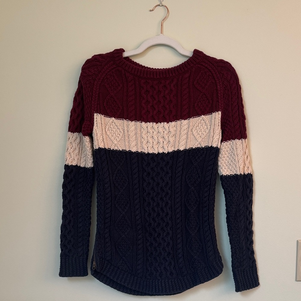 LL Bean Women’s Signature Cotton Fisherman, Burgundy, White, and Navy XXS